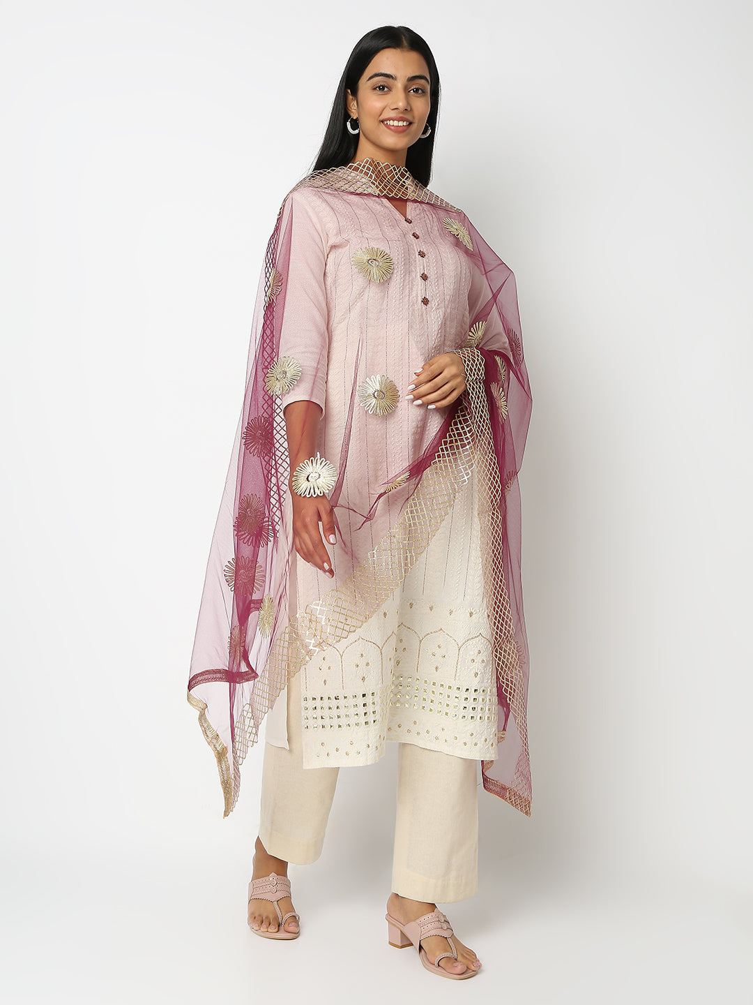 Regular Fit Embroidered Dupatta