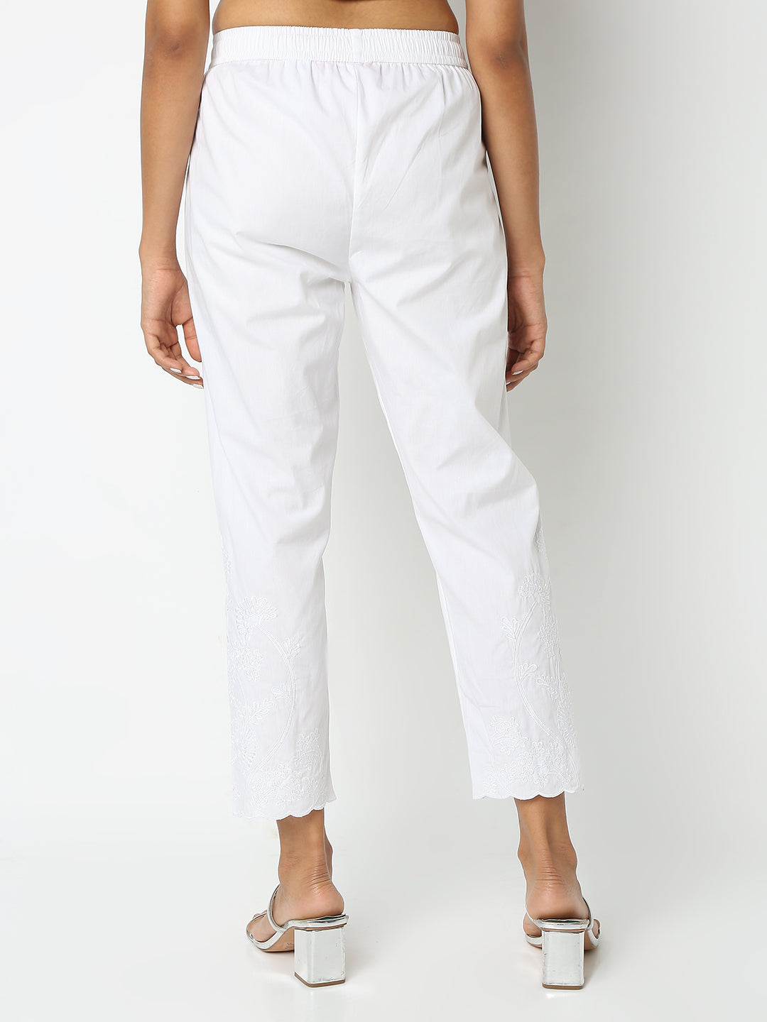 Regular Fit Embroidered Mid Rise Ethnic Pants