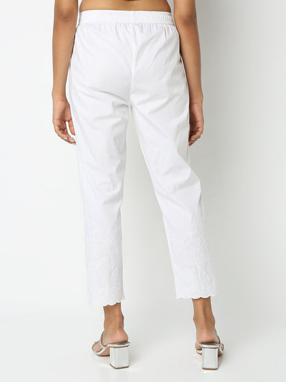 Regular Fit Embroidered Mid Rise Ethnic Pants