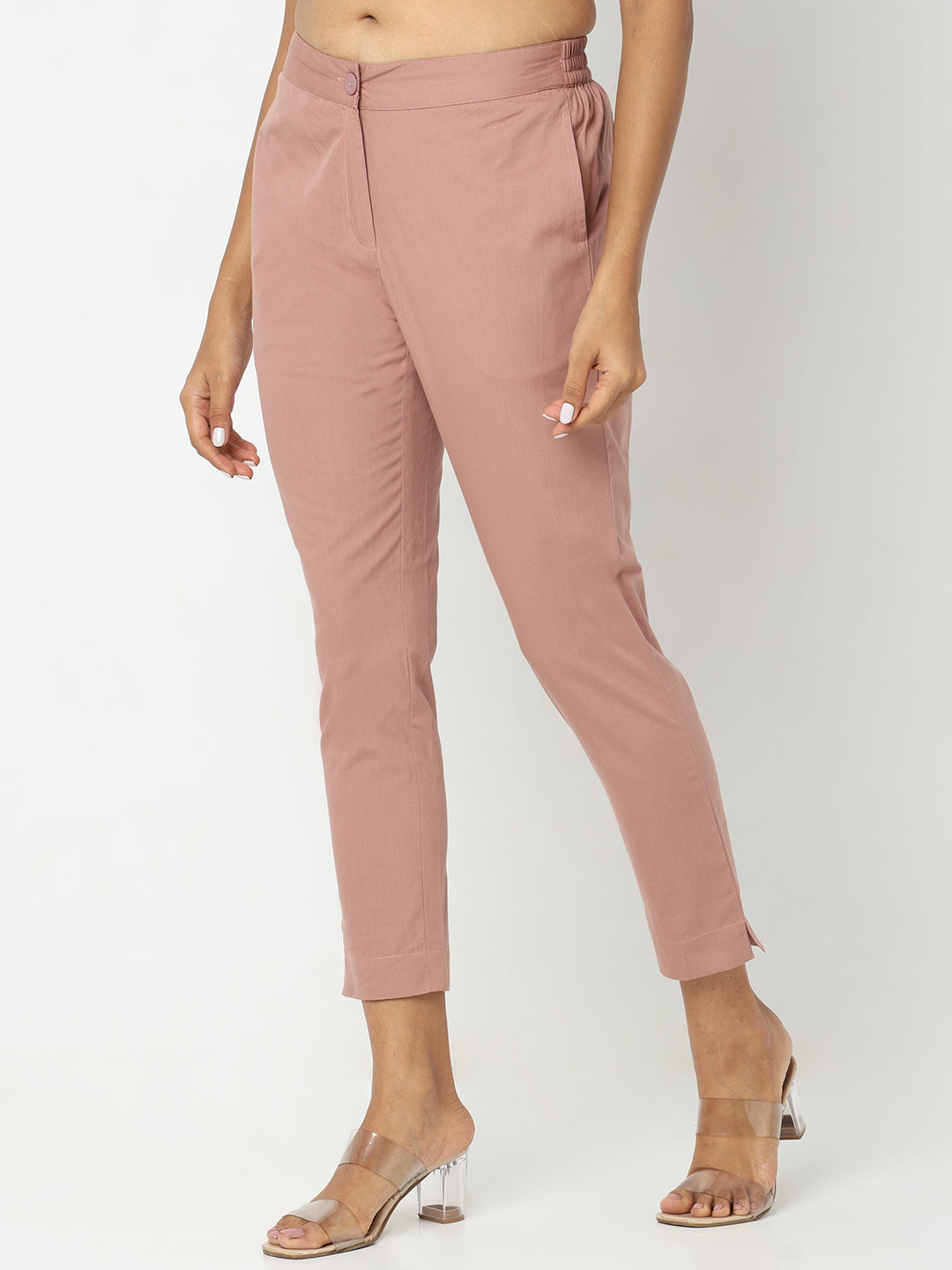 Regular Fit Solid Mid Rise Ethnic Pants