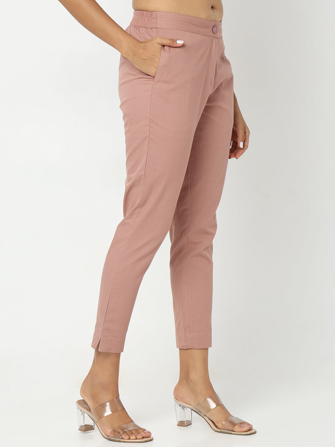 Regular Fit Solid Mid Rise Ethnic Pants