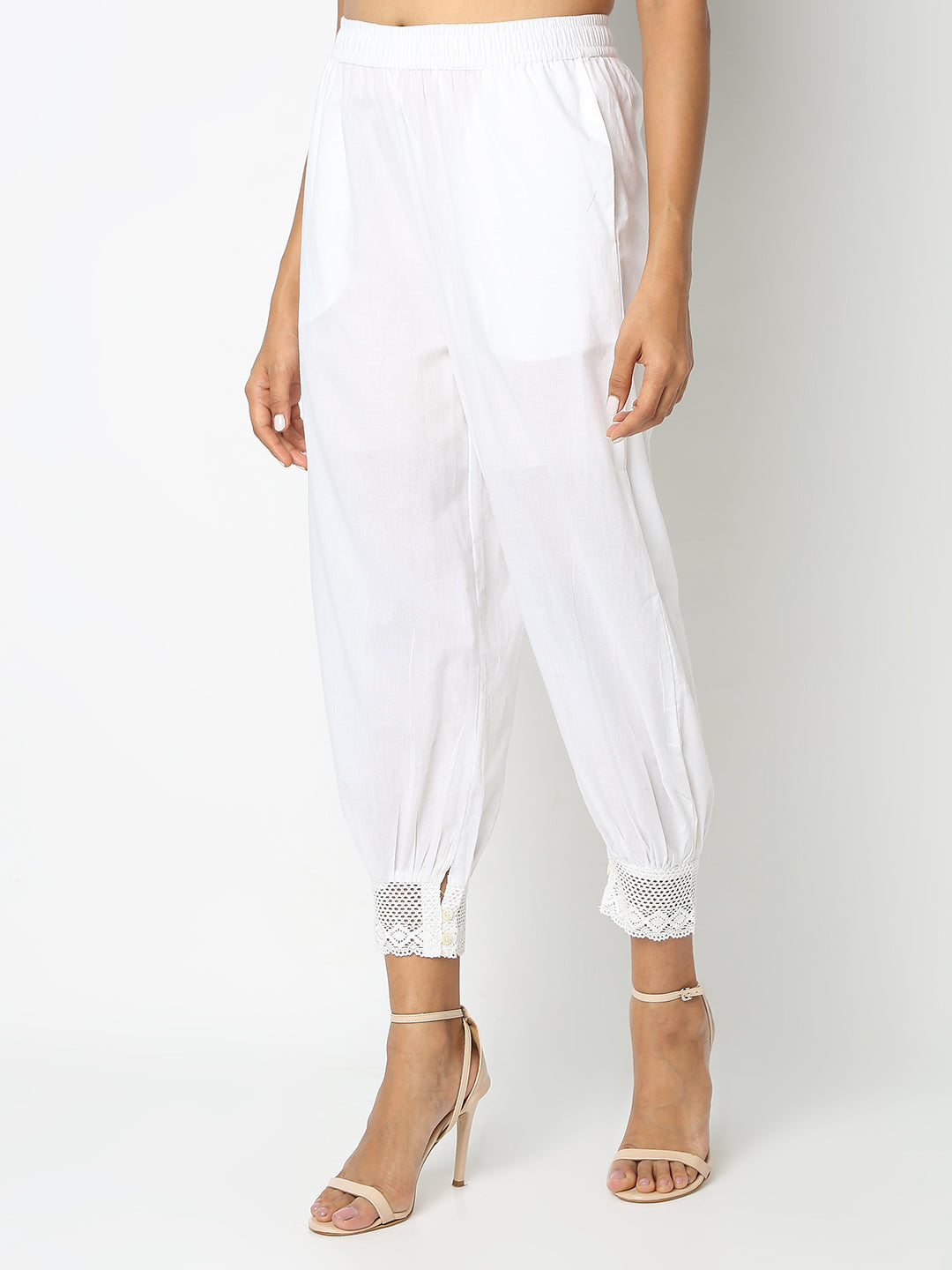 Regular Fit Embroidered Mid Rise Ethnic Pants