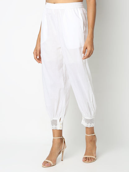 Regular Fit Embroidered Mid Rise Ethnic Pants