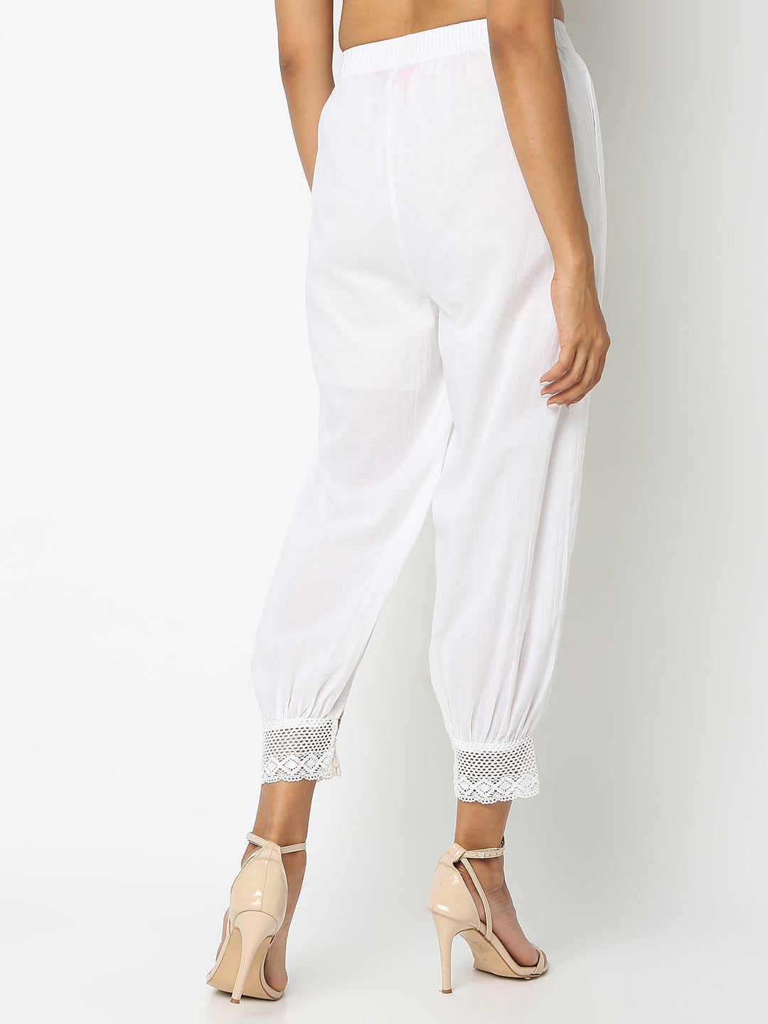 Regular Fit Embroidered Mid Rise Ethnic Pants
