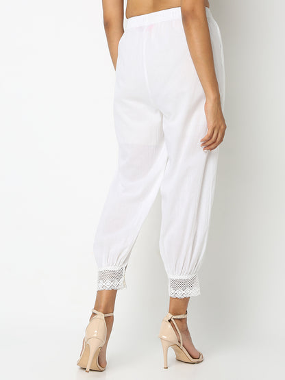 Regular Fit Embroidered Mid Rise Ethnic Pants