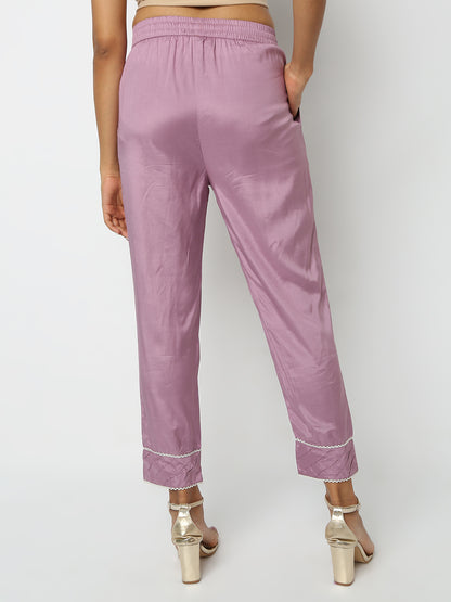 Regular Fit Solid Mid Rise Ethnic Pants