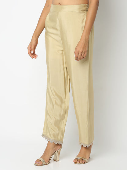 Regular Fit Solid Mid Rise Ethnic Pants
