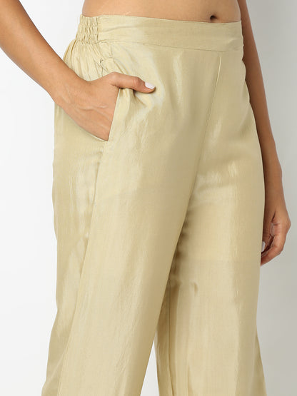 Regular Fit Solid Mid Rise Ethnic Pants