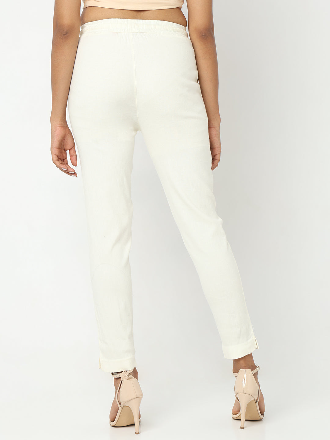 Regular Fit Solid Mid Rise Ethnic Pants