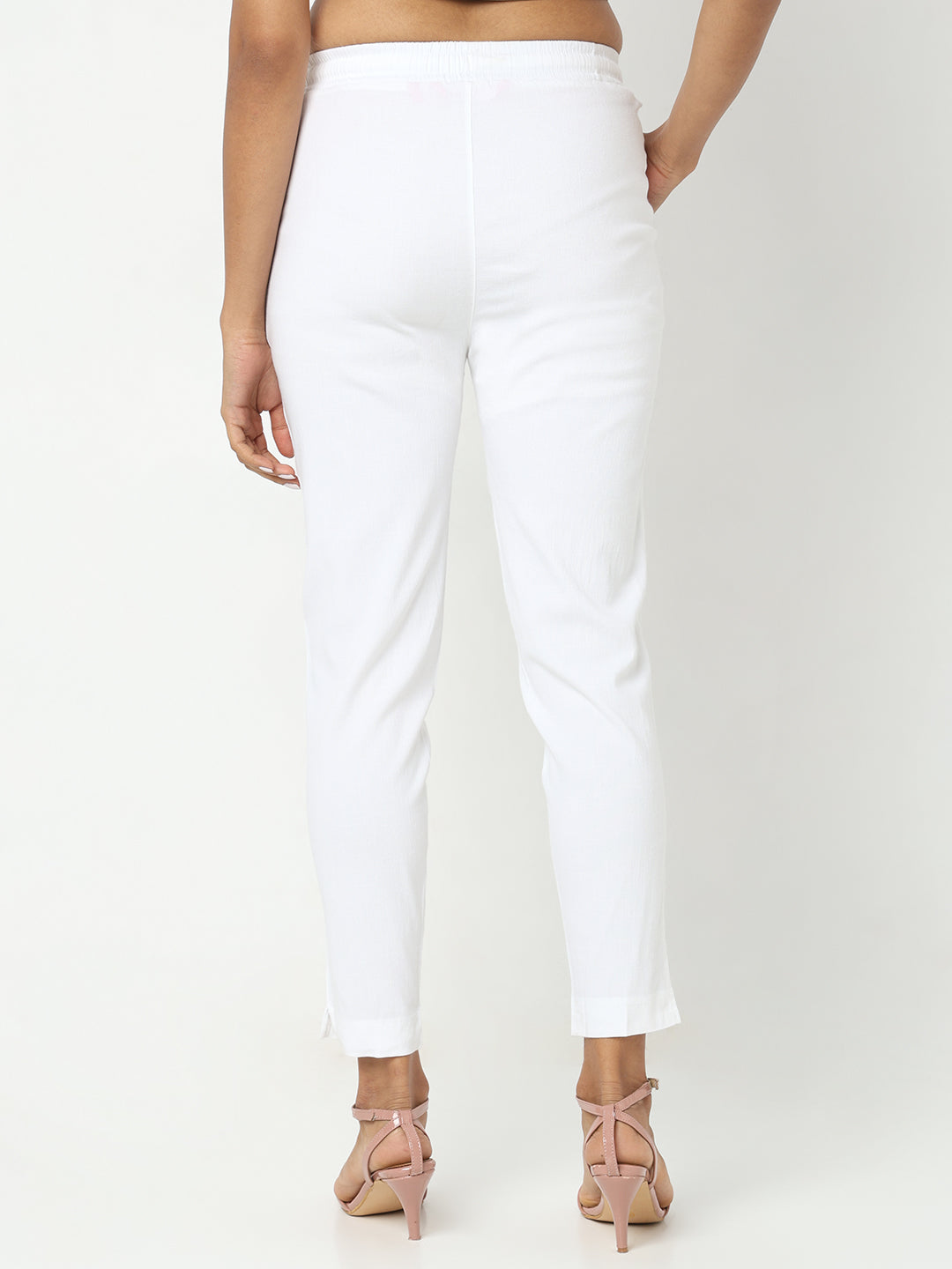 Regular Fit Solid Mid Rise Ethnic Pants