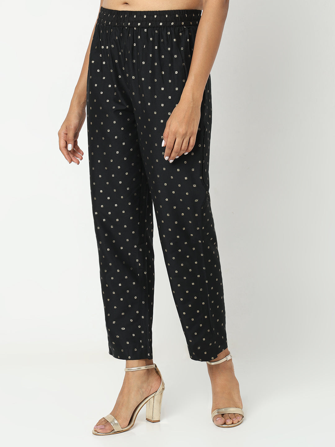 Regular Fit Printed Mid Rise Ethnic Pants