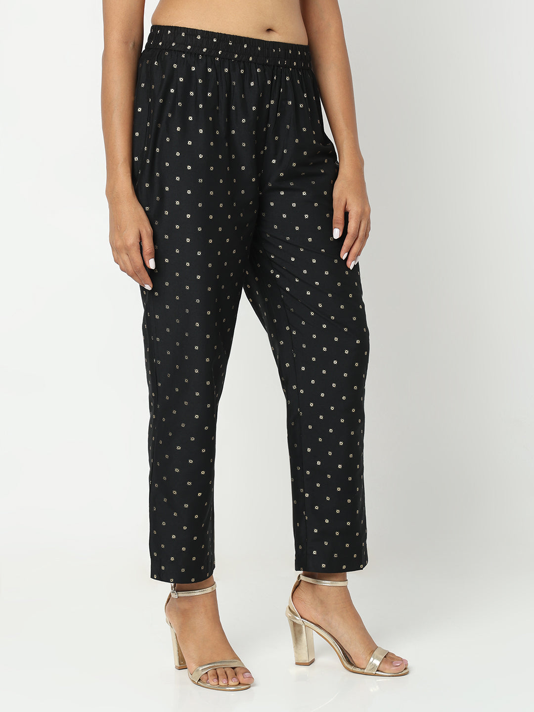 Regular Fit Printed Mid Rise Ethnic Pants