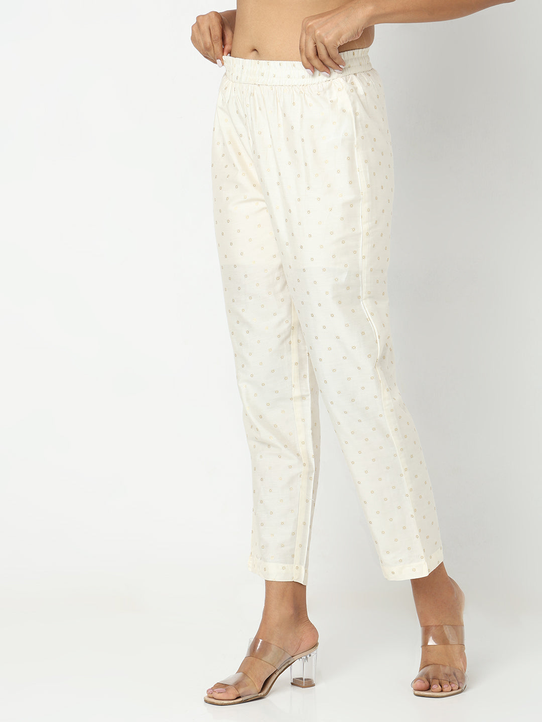 Regular Fit Printed Mid Rise Ethnic Pants