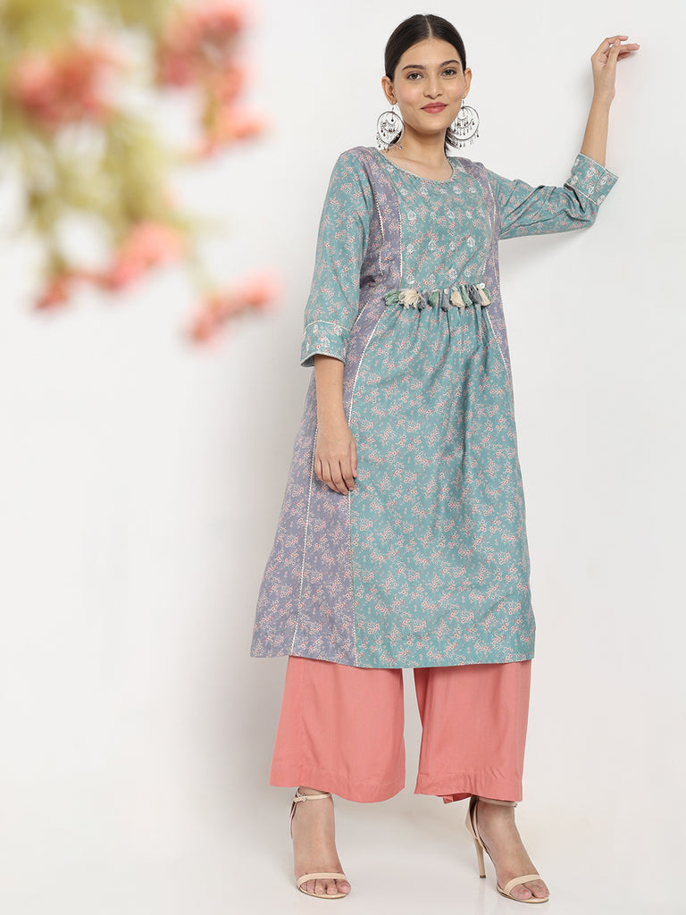 Flare Fit Solid Mid Rise Palazzos