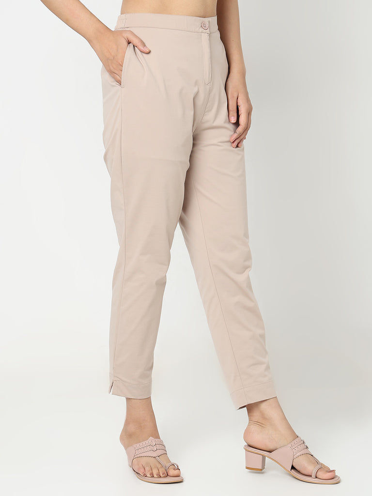 Slim Fit Solid Mid Rise Ethnic Pants