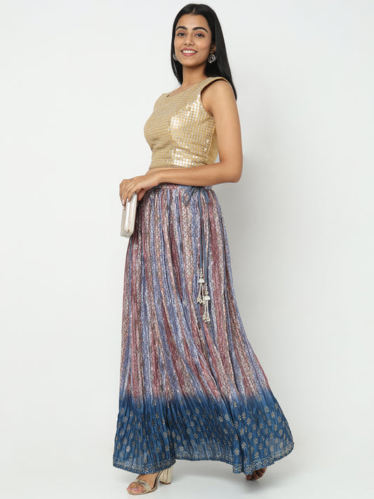 Regular Fit Printed Mid Rise Skirts