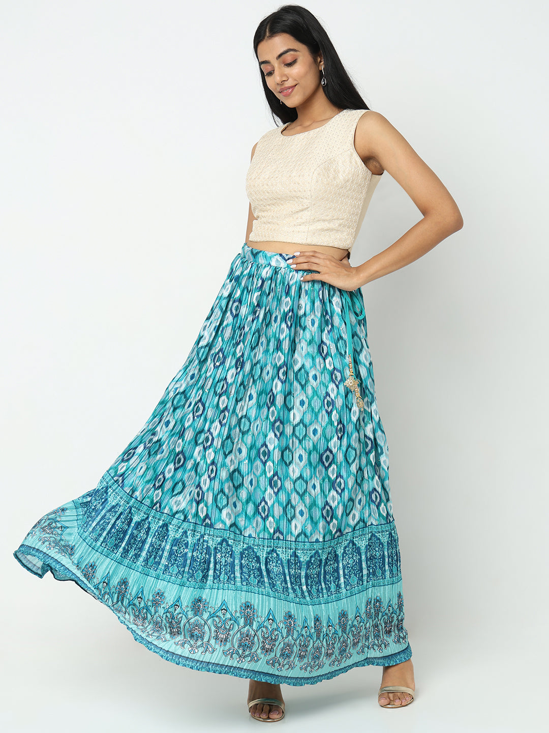 Regular Fit Printed Mid Rise Skirts