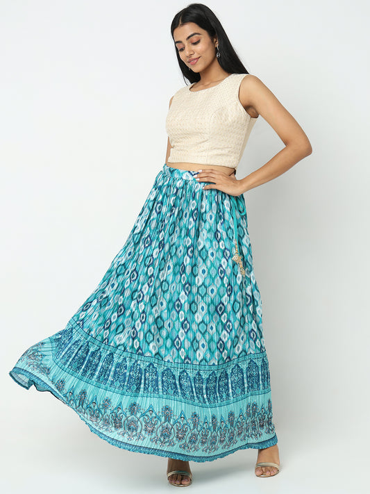 Regular Fit Printed Mid Rise Skirts