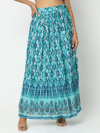 Regular Fit Printed Mid Rise Skirts