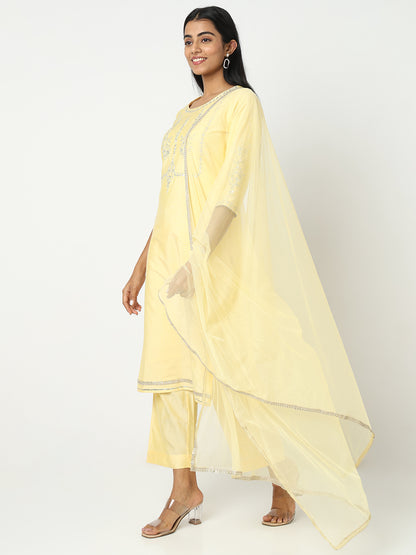 Straight Fit Embroidered Kurta Sets