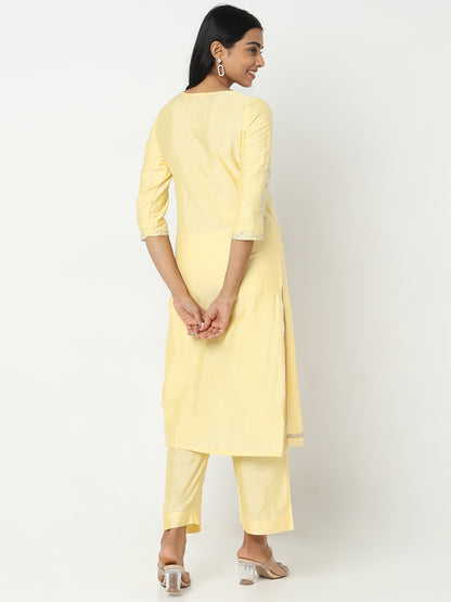 Straight Fit Embroidered Kurta Sets
