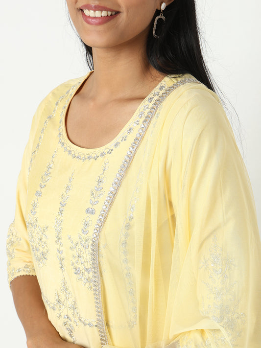 Straight Fit Embroidered Kurta Sets