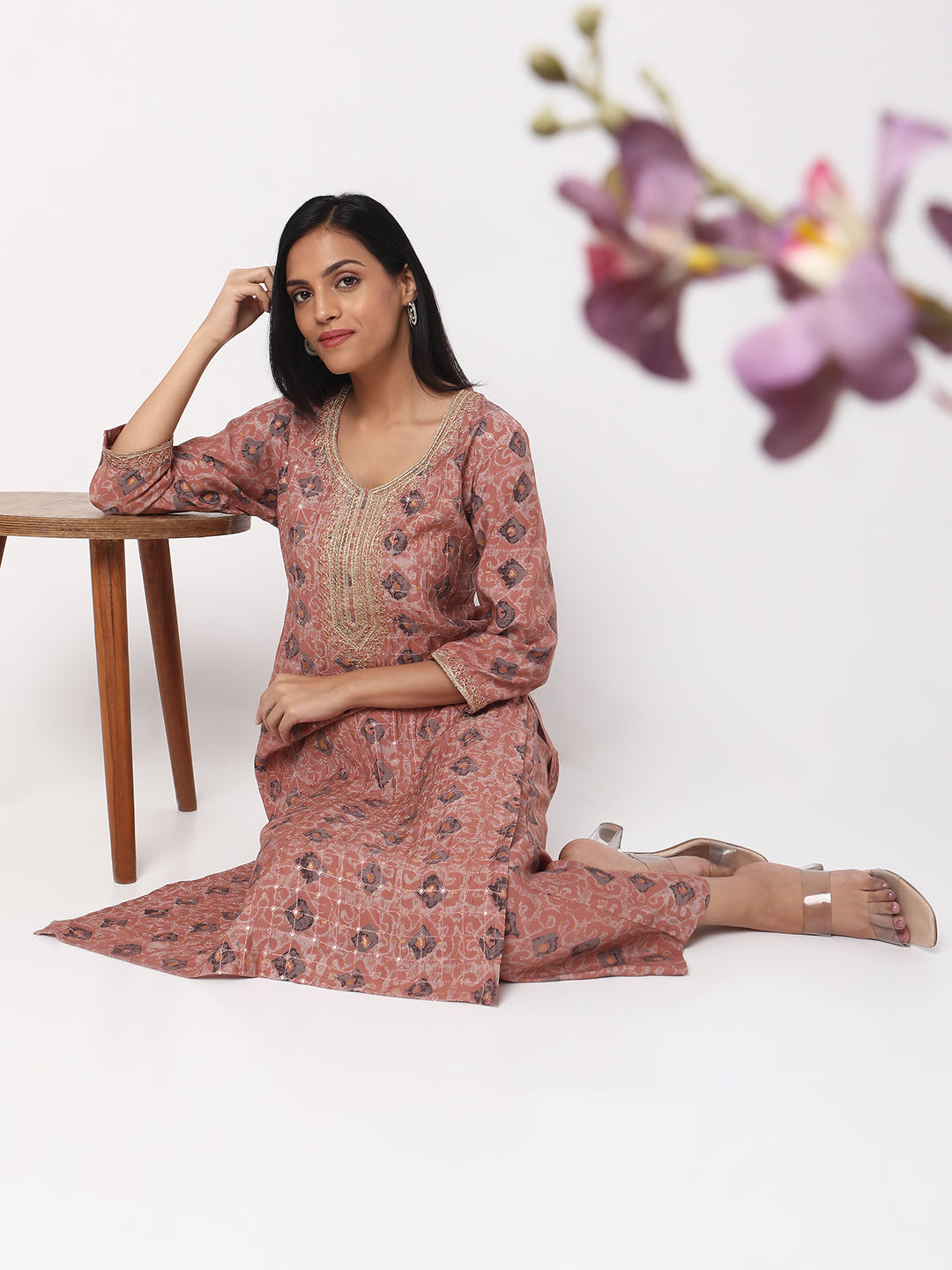 Straight Fit Embroidered Kurta Sets
