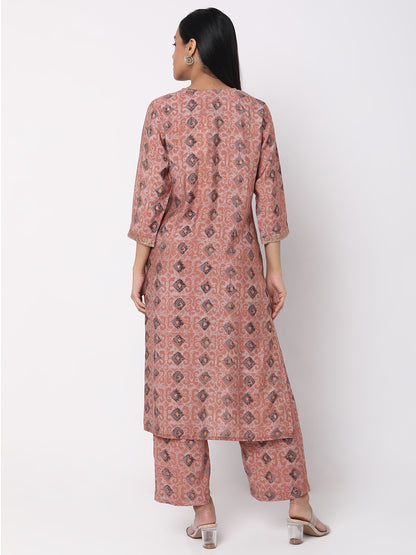 Straight Fit Embroidered Kurta Sets