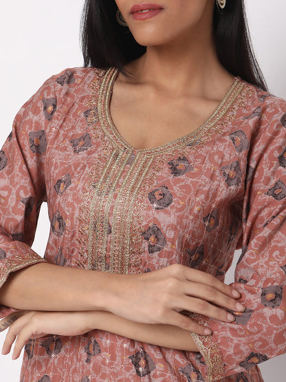 Straight Fit Embroidered Kurta Sets
