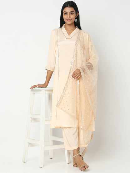 Straight Fit Embroidered Kurta Sets