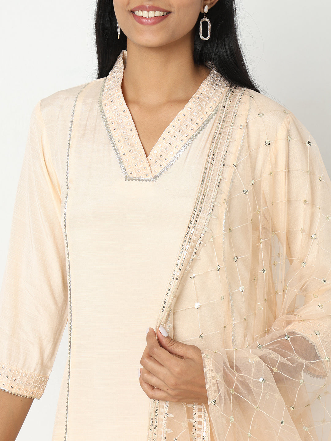 Straight Fit Embroidered Kurta Sets