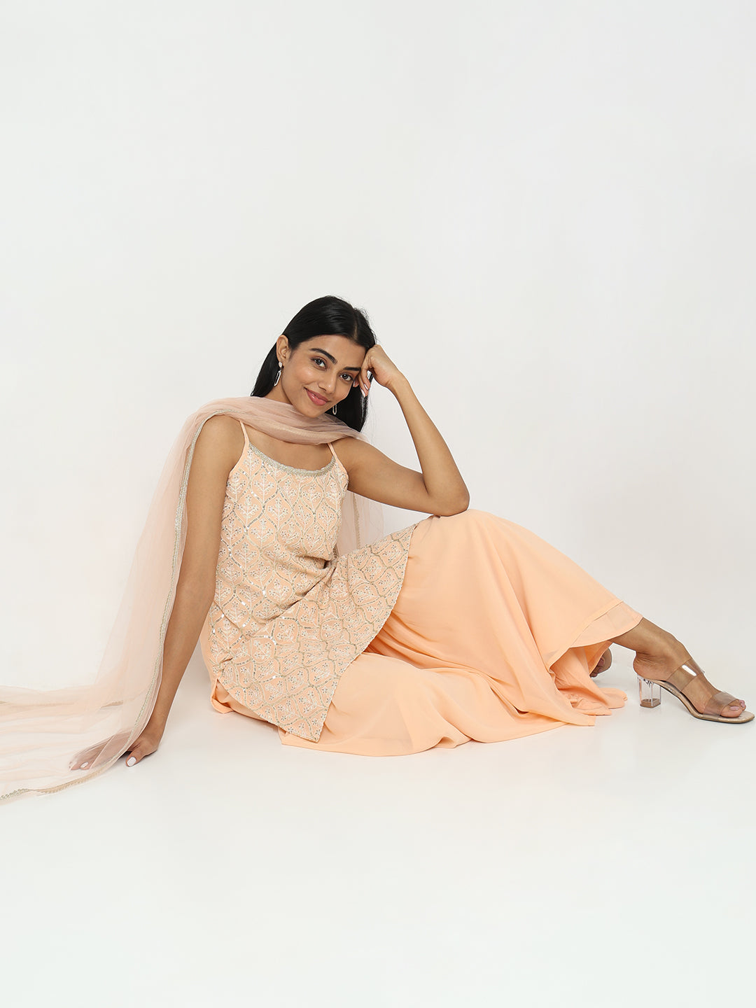 Regular Fit Embellished Sharara Sets