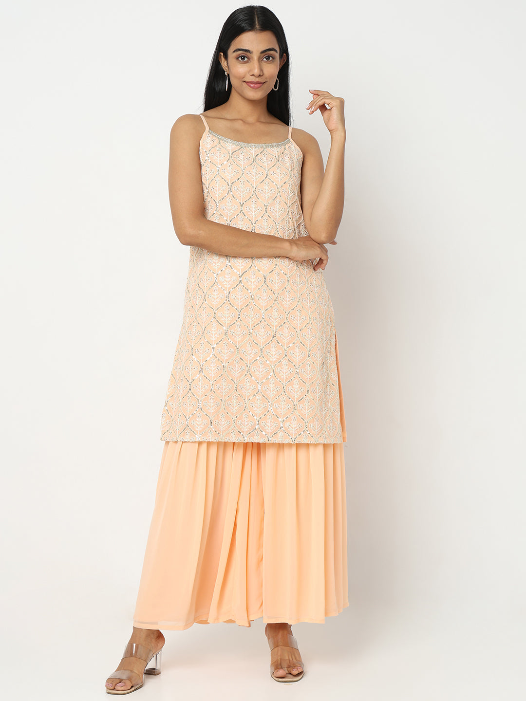 Regular Fit Embellished Sharara Sets