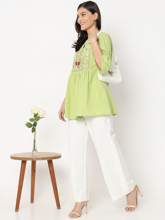 Regular Fit Embroidered Top