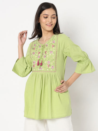 Regular Fit Embroidered Top