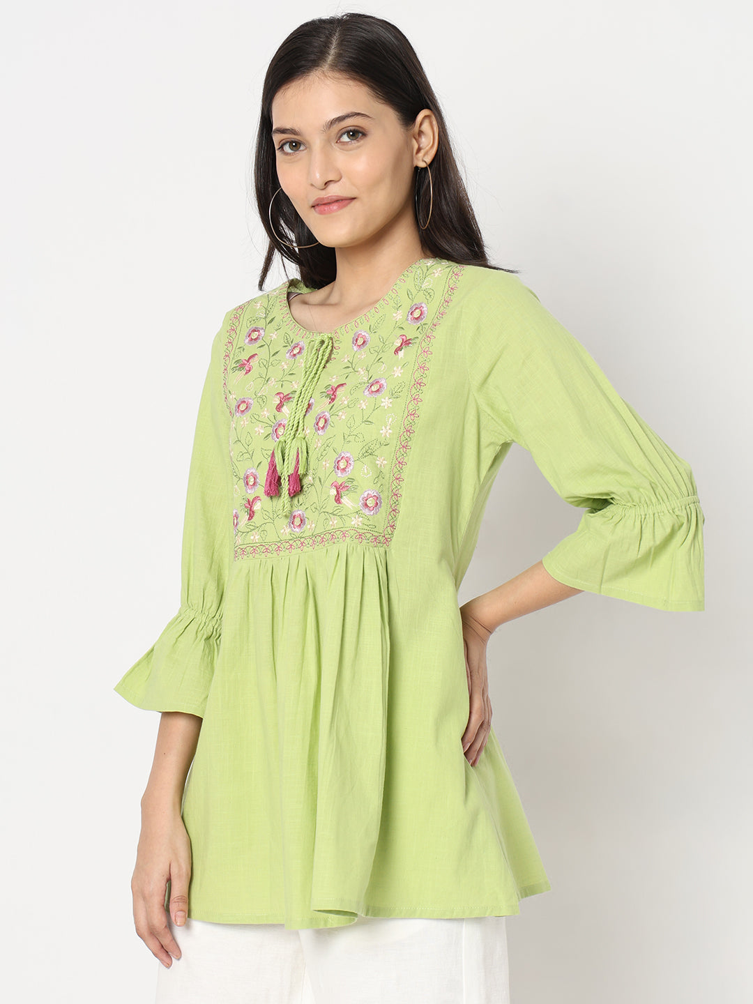 Regular Fit Embroidered Top
