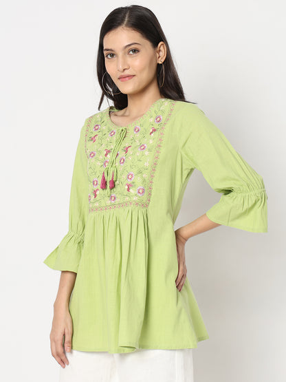 Regular Fit Embroidered Top