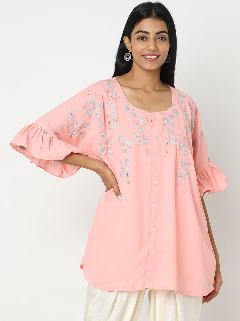 Boxy Fit Embroidered Top