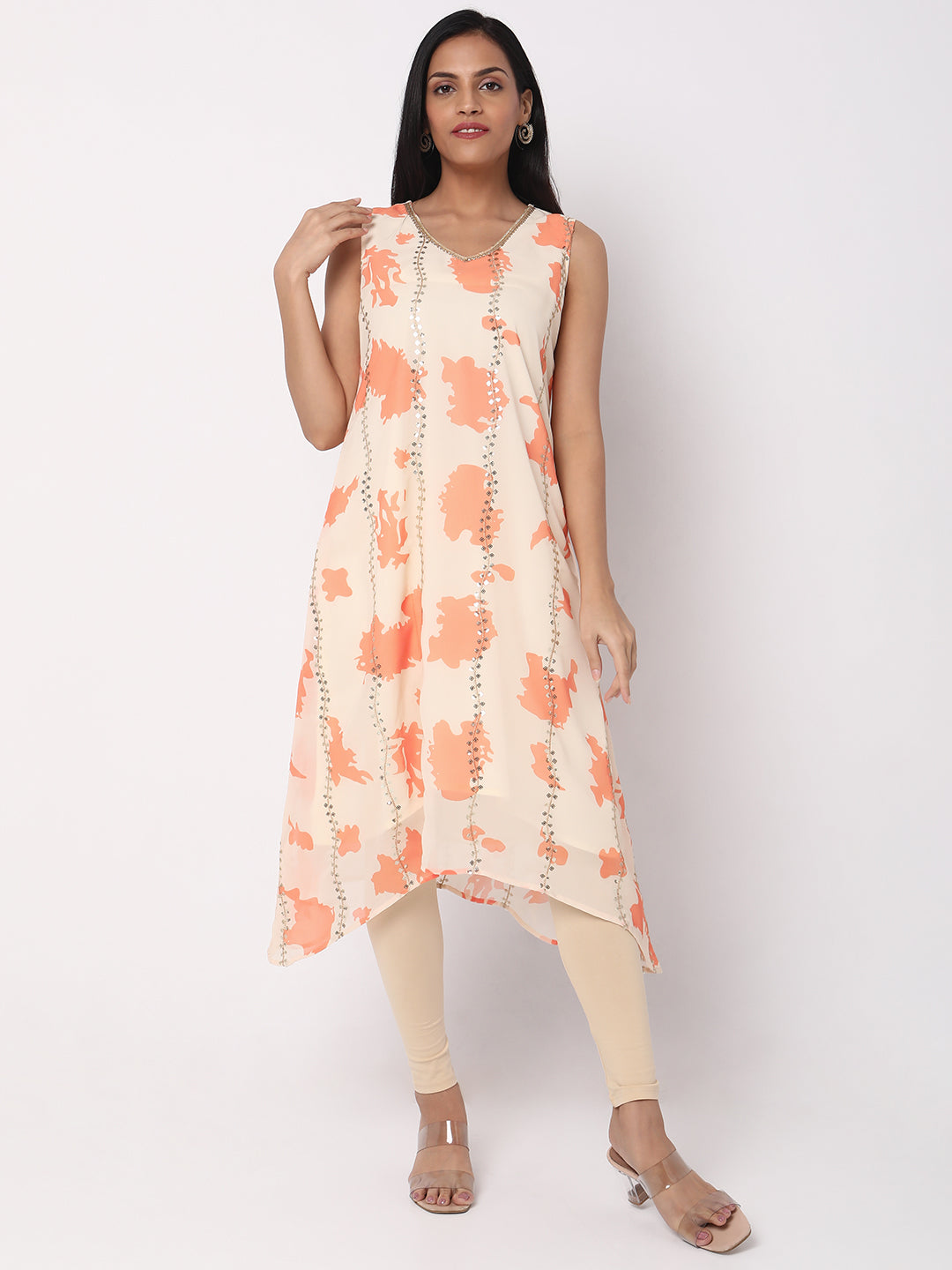 Assymetric Embellished Kurta