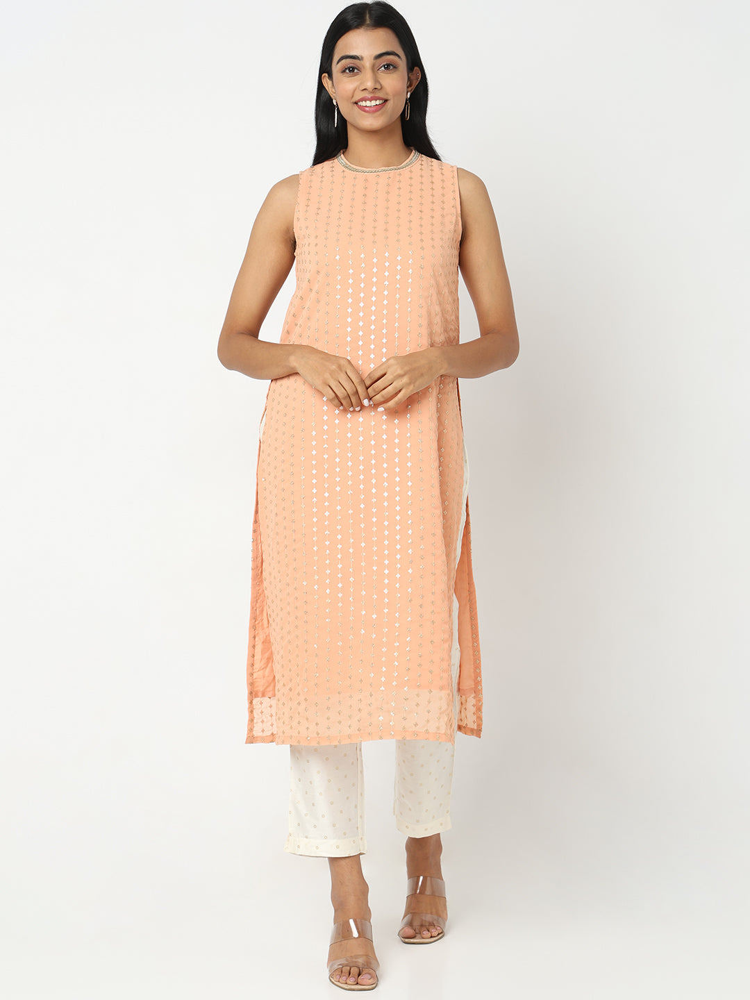 Straight Fit Embellished Kurta