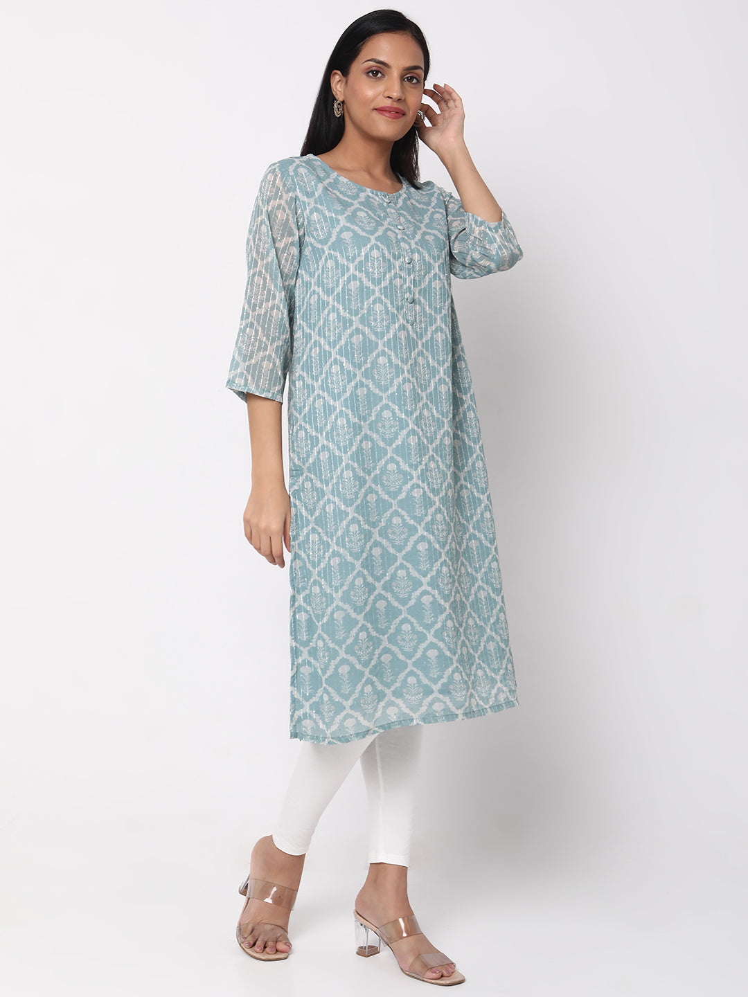 Relaxed Fit Embellished Kurta