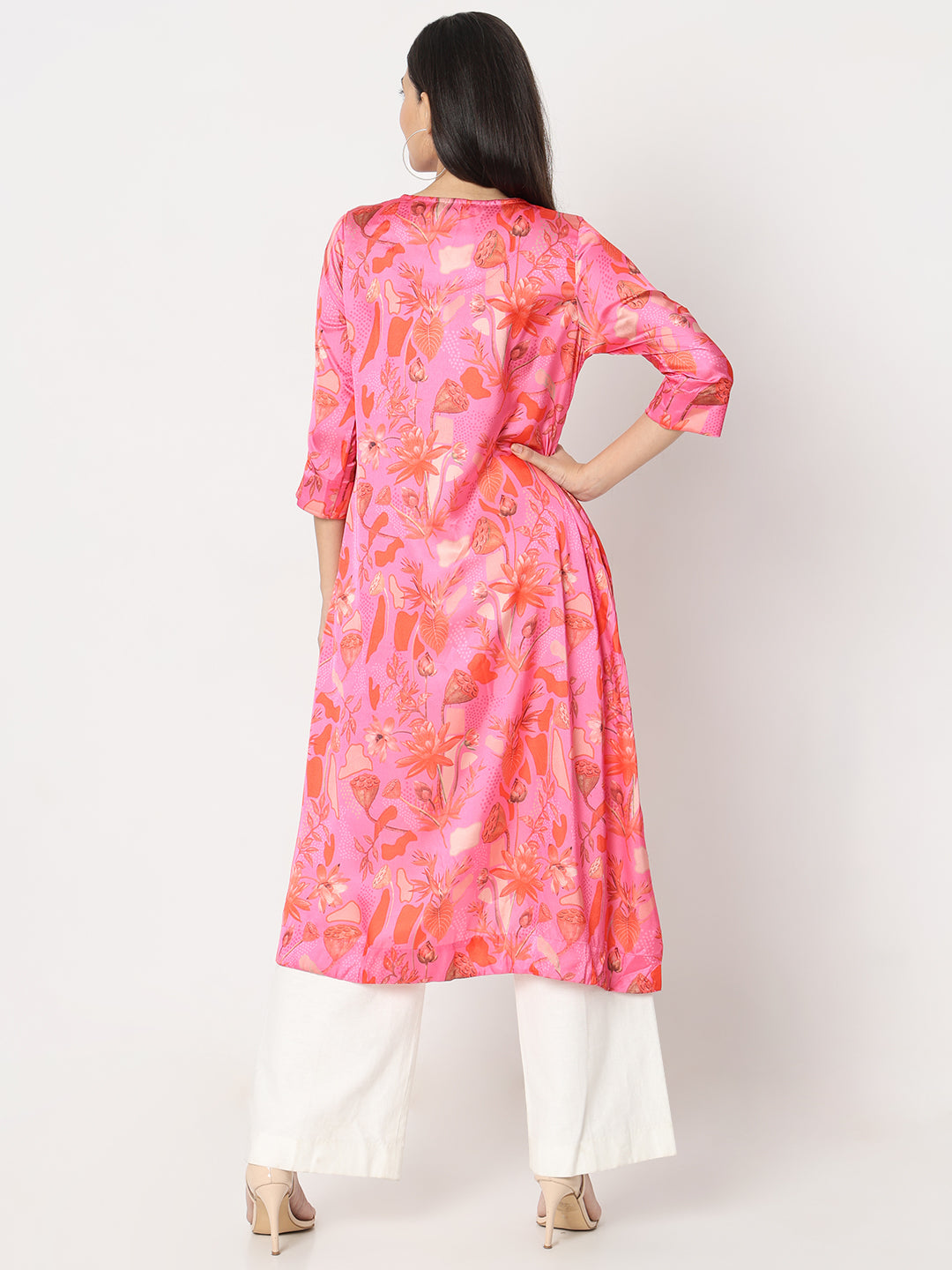 Flare Fit Embroidered Kurta