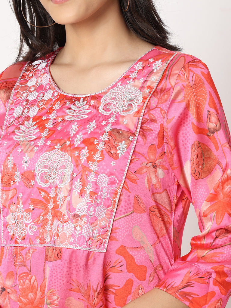 Flare Fit Embroidered Kurta