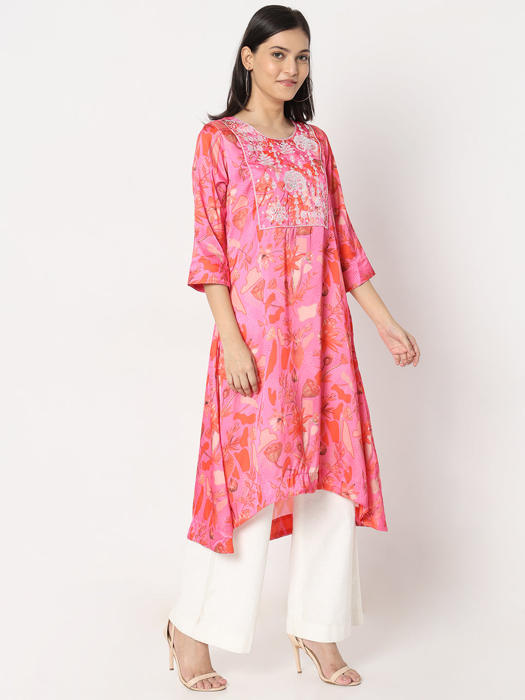 Flare Fit Embroidered Kurta