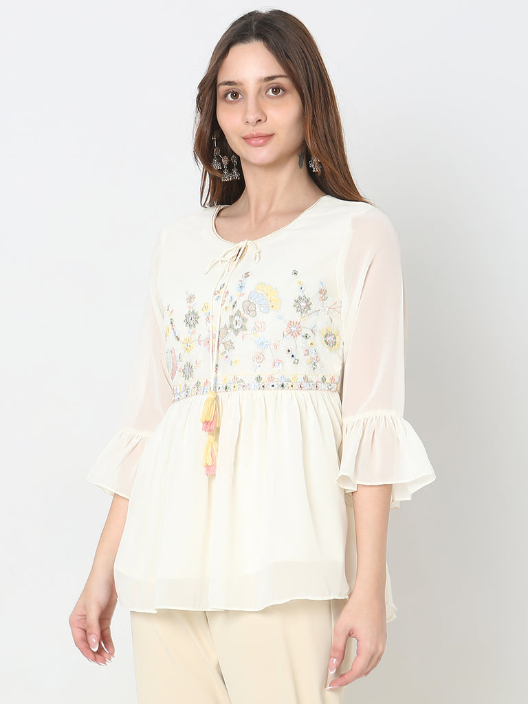 Regular Fit Embroidered Top
