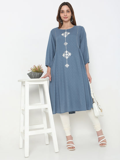 Flare Fit Embellished Kurta