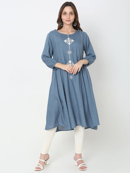 Flare Fit Embellished Kurta