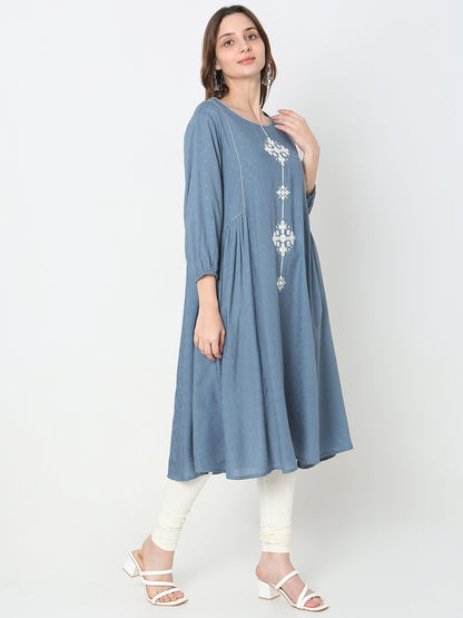 Flare Fit Embellished Kurta