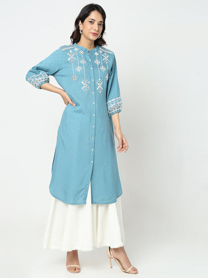 Straight Fit Embellished Kurta