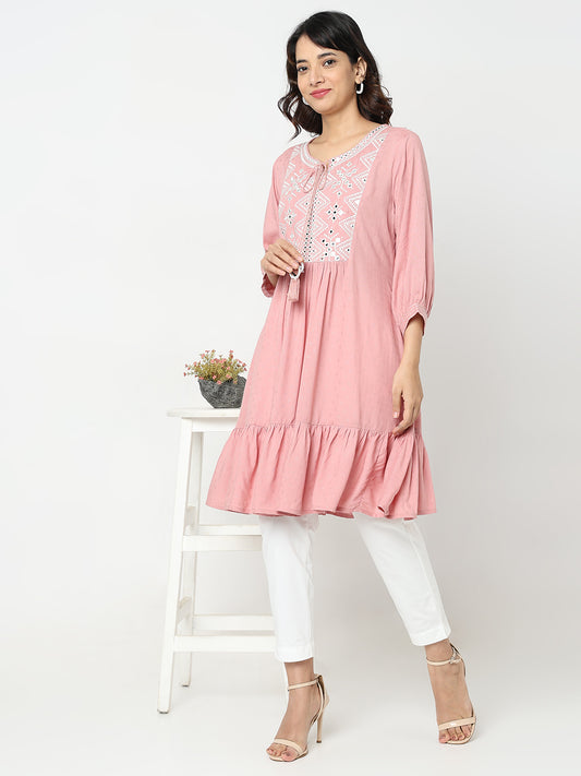 Flare Fit Embellished Kurta